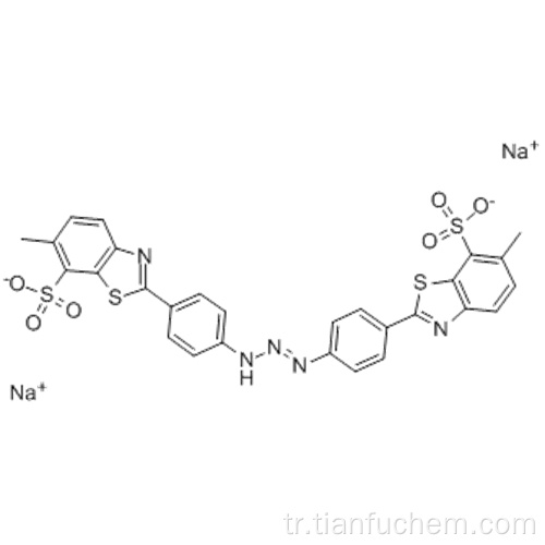 7-Benzotiazolesülfonik asit, 2,2 &#39;- (1-triazen-l, 3-diildi-4,1-fenilen) bis [6-metil-, sodyum tuzu (1: 2) CAS 1829-00-1